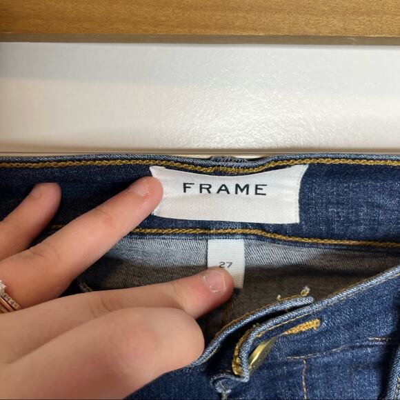 Frame Le High Skinny Dark Wash Disco High Waisted Ankle Jeans Size 27 - Picture 3 of 7